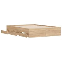 Bedframe met lades bewerkt hout sonoma eikenkleurig 120x190 cm - thumbnail