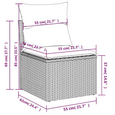 4-delige Loungeset met kussens poly rattan gemengd beige - thumbnail