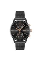 Horlogeband Hugo Boss HB-407-1-34-3457 / HB659002819 Mesh/Milanees Zwart - thumbnail