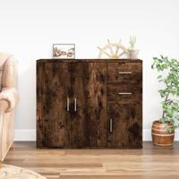Dressoir 91x29,5x75 cm bewerkt hout gerookt eikenkleurig - thumbnail