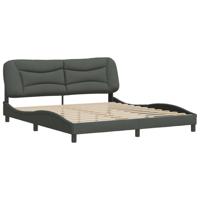 Bedframe zonder matras stof donkergrijs 180x200 cm - thumbnail
