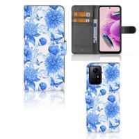 Hoesje voor Xiaomi Redmi Note 12S Flowers Blue | Portemonnee hoesje - thumbnail