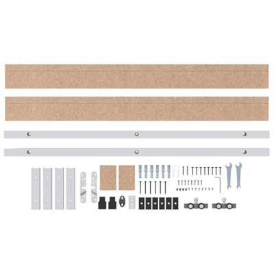 VidaXL Beslagset schuifdeur 200 cm aluminiumlegering zilverkleurig - thumbnail