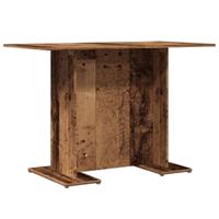 Eettafel 110x60x75 cm bewerkt hout oud houtkleurig - thumbnail