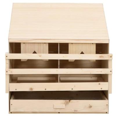 VidaXL Kippenlegkast 2 compartimenten 63x40x65 cm massief grenenhout