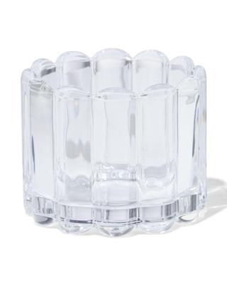 HEMA Glas voor geurkaars ⌀12x10cm ribbel transparant (transparant)