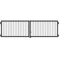 Dubbele Spijlenpoort Zwart 300 x 85 CM - thumbnail