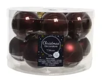Kerstballen Glas Ø5cm Mahonie Bruin 12st - thumbnail