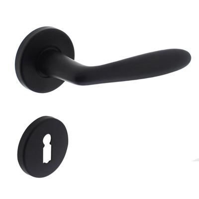 Deurkruk Phobos op rozet + sleutelplaatjes mat zwart