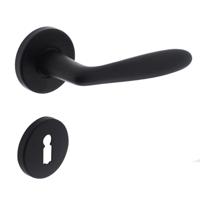 Deurkruk Phobos op rozet + sleutelplaatjes mat zwart - thumbnail