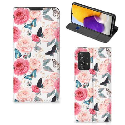 Samsung Galaxy A72 (5G/4G) Smart Cover Butterfly Roses Samsung Galaxy A72 (5G/4G) Smart Cover Butterfly Roses
