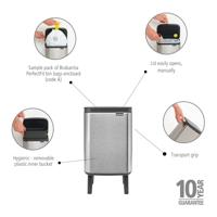 Brabantia Bo hi afvalemmer 4 liter met kunststof binnenemmer matt steel fingerprint proof - thumbnail