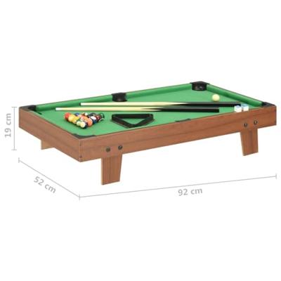 VidaXL Minipooltafel 3 feet 92x52x19 cm bruin en groen