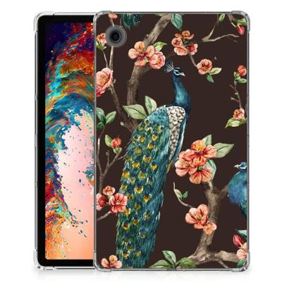 Samsung Galaxy Tab A9 Back Case Pauw met Bloemen Samsung Galaxy Tab A9 Back Case Pauw met Bloemen