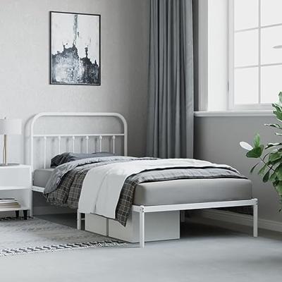 Bedframe met hoofdbord metaal wit 107x203 cm Bedframe met hoofdbord metaal wit 107x203 cm