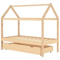 Kinderbedframe met lade massief grenenhout 80x160 cm - thumbnail