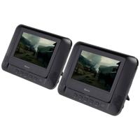 Denver MTW-793 Draagbare DVD-speler 17.78 cm 7 inch Energielabel: D (A - G) Werkt op een accu, Incl. 12 V auto-aansluitkabel, Incl. tweede beeldscherm Zwart - thumbnail