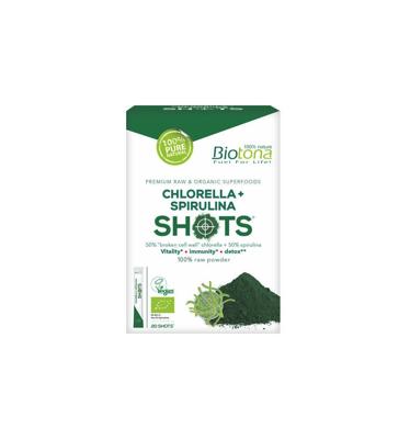 Biotona Chlorella spirulina shots 2.2 gram bio 20 Stuks