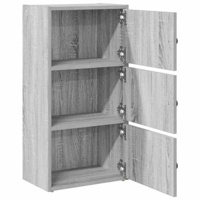 Boekenkast 40x24x77 cm bewerkt hout grijs sonoma eikenkleurig