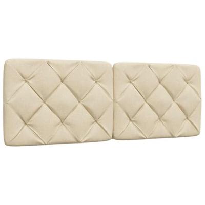 Bedframe zonder matras stof crèmekleurig 140x190 cm