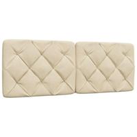 Bedframe zonder matras stof crèmekleurig 140x190 cm - thumbnail