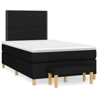 Boxspring met matras stof zwart 120x200 cm - thumbnail