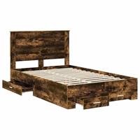 Bedframe met lade met hoofdeinde met opslag Bewerkt hout - thumbnail