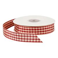Creativ Company Https://www.cchobby.nl/geruit-lint-b-20-mm-antiek-rood-wit-25-m-1-rol - thumbnail