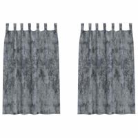 VidaXL Velvet gordijnen 2 pcs zilvergrijs 175 x 140 cm fluweel - thumbnail