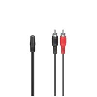 Hama 00205186 Cinch / Jackplug Audio Adapter [1x Jackplug female 3,5 mm - 2x Cinch-stekker] Zwart - thumbnail