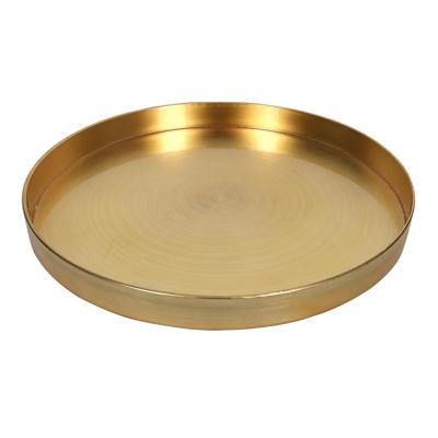 Dienblad goud melamine Ø32xH3cm