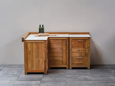 Passion Grills | Buitenkeuken Module Milano | Opstelling 06 | Albastro Cream