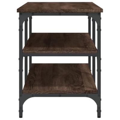 Schoenenbankje 100x38,5x49 cm bewerkt hout bruineikenkleurig