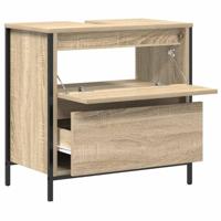 Badkamerwastafelkast met lades 60x34,5x60cm Sonoma eikenkleurig - thumbnail