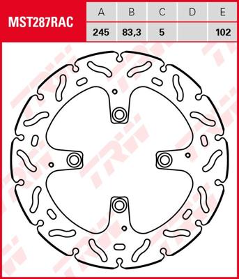 TRW remschijf "mst287rac". rotor mst287rac rigid