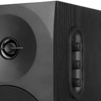 Woxter Dynamic Line 410 stereo luidspreker 2.0, zelfversterkend, met 150 W vermogen, hout, 4 inch woofers, 2 tweeters, 3,5 mm, RCA, volumeregeling, hoge tonen, bas, zwart - thumbnail