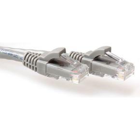 ACT Grijze 0,25 meter U/UTP CAT6A patchkabel snagless met RJ45 connectoren