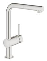 Grohe Minta Keukenkraan Met L Uitloop En Uittrekbare Mousseur RVS-Look - thumbnail