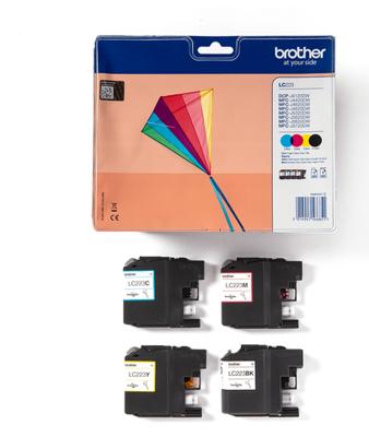 Originele inkt cartridge Brother LC-223VALBP Multicolour (4 Stuks)