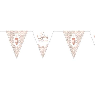 Papieren Vlaggenlijn Eid Mubarak Rosé Goud (4,5m)
