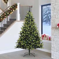 Kunstkerstboom met scharnier 300 LEDs Groen 240 cm PVC en PE - thumbnail