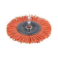 Wolfcraft Nylon-draadborstel | Rood | 6-kant schacht | Ø100mm | 1 stuk - 1502000 - thumbnail