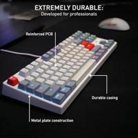 Cherry - XTRFY K4V2 RGB TKL RETRO Tastiera da gioco meccanica - Illuminazione RGB - Nero - MX2A Rosso - thumbnail