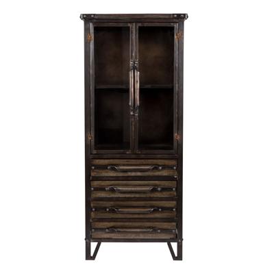 ZILT Vitrinekast Gregory met 4 laden - Bruin ZILT Vitrinekast Gregory met 4 laden - Bruin