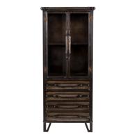 ZILT Vitrinekast Gregory met 4 laden - Bruin - thumbnail