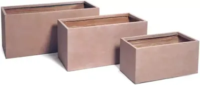 Mega Collections Terrasafscheiding Plantenbak Clayfibre - L100 x B45 x H45 cm - Terracotta