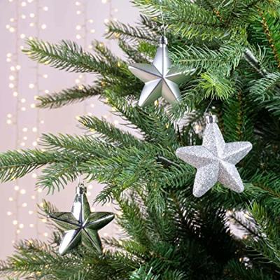 Ster plastic glans-mat-glitter 7,5 cm zilver KSD - Ksd - thumbnail