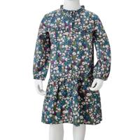 Kinderjurk met lange mouwen 128 donkerblauw - thumbnail