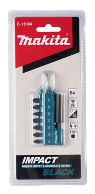 Makita Accessoires E-11994 Slagschroefbitset | 8-delig | 25mm | X Impact Black - E-11994