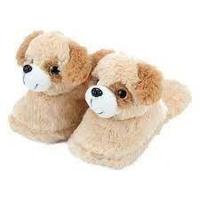 Pluche Kinderpantoffels Hond Maat 25-27 Beige - thumbnail